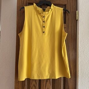 Ann Taylor Yellow Ruffled Sleeveless Tank